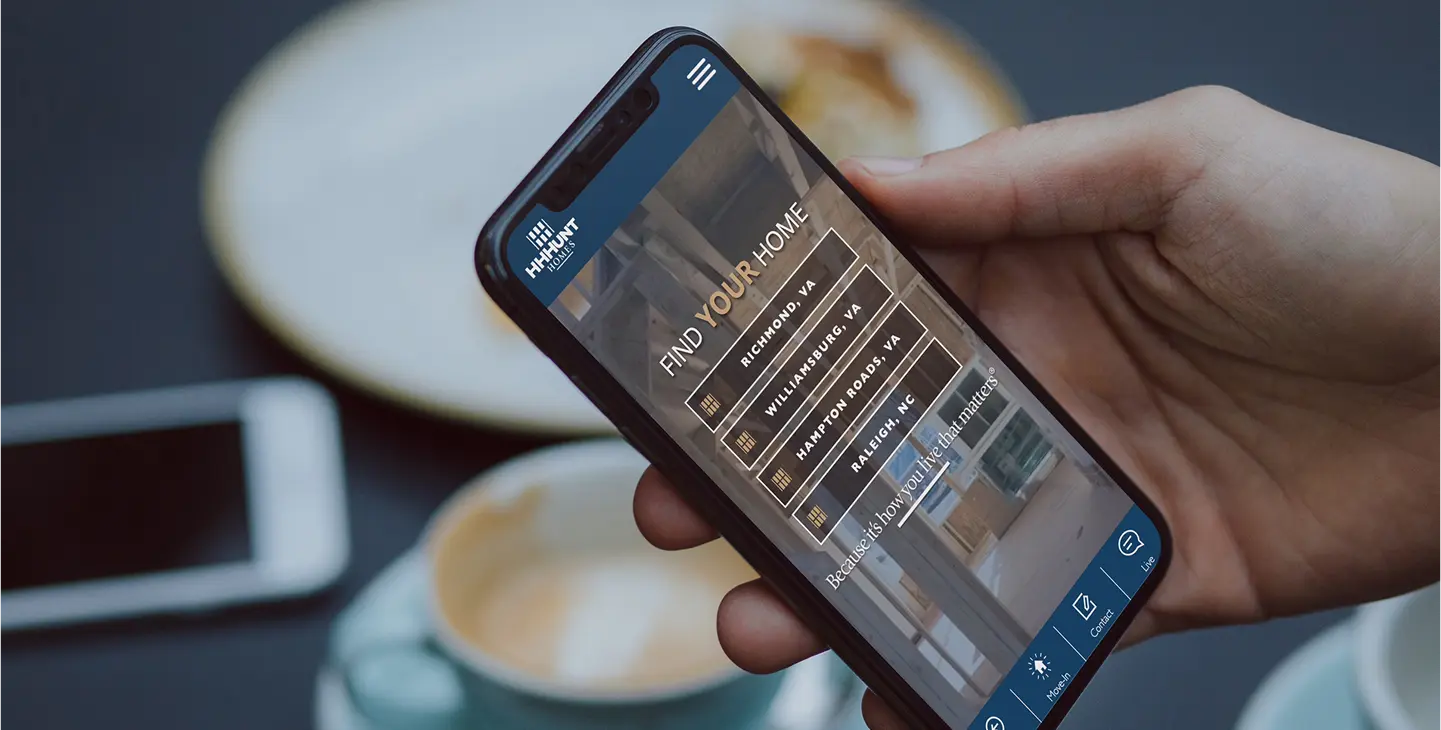 Viewing HH Hunt website on mobile phone