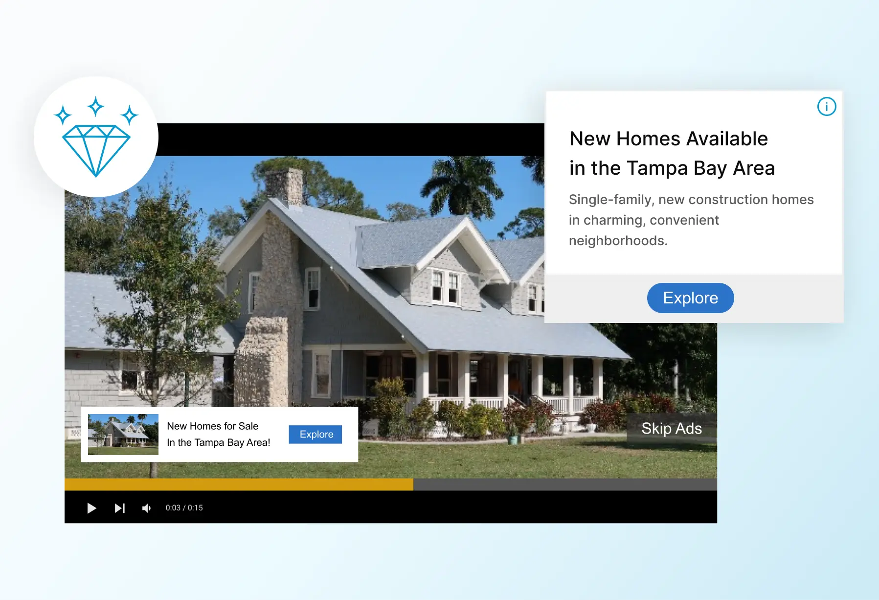 Video advertising new home